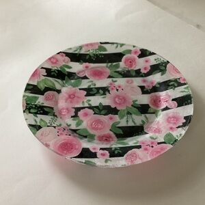 Hand Crafted Pink Floral Decorative Plate